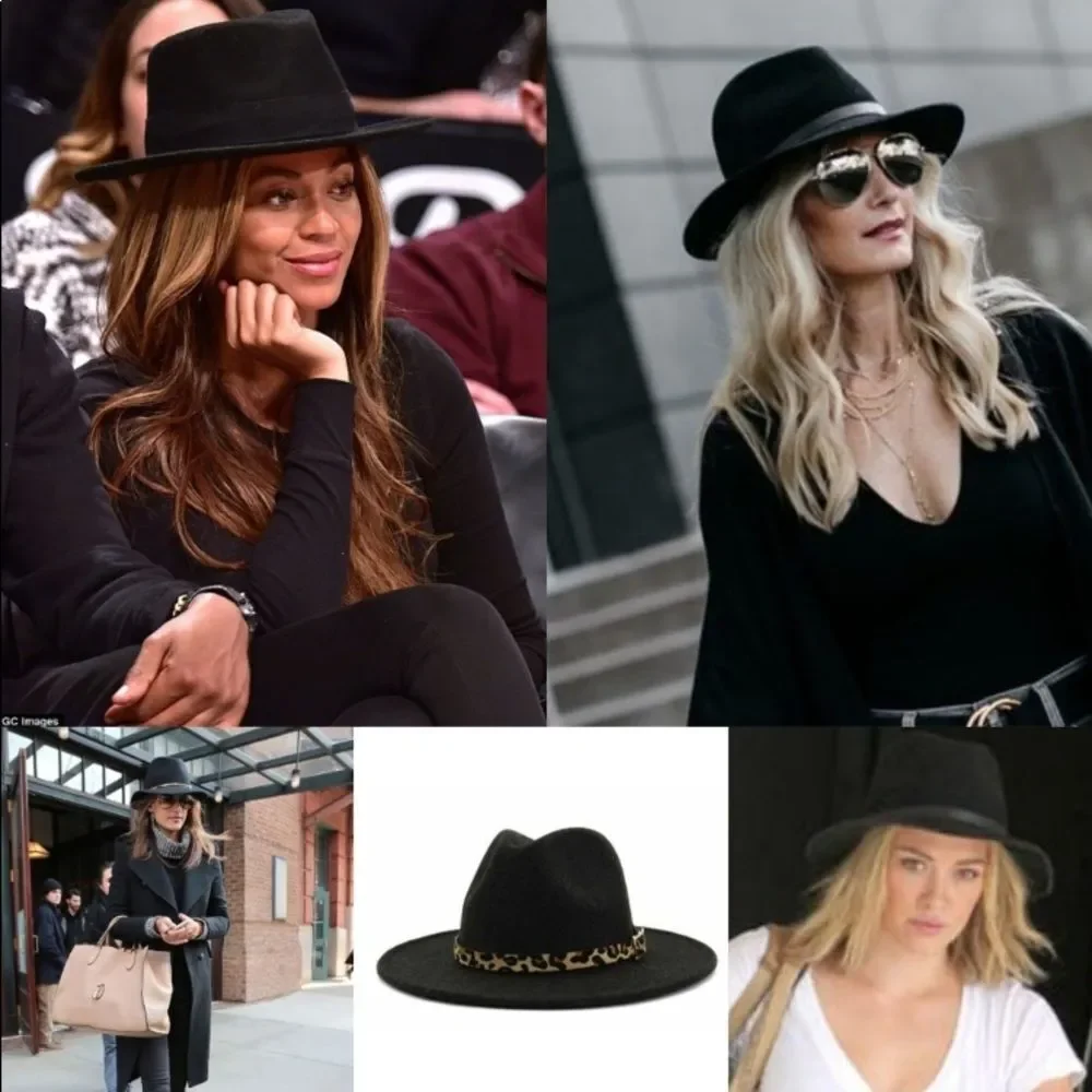 𝅺Black Felt Panama Hat